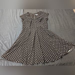 Mod Cloth goth black and white polka. '50s fit flare dress size 4X
